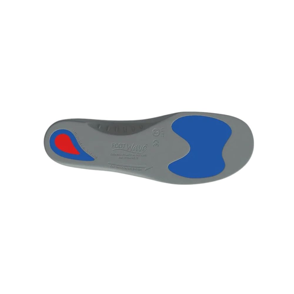 FootWave rearfoot-stabilization insoles show heel guidance for balanced gait.