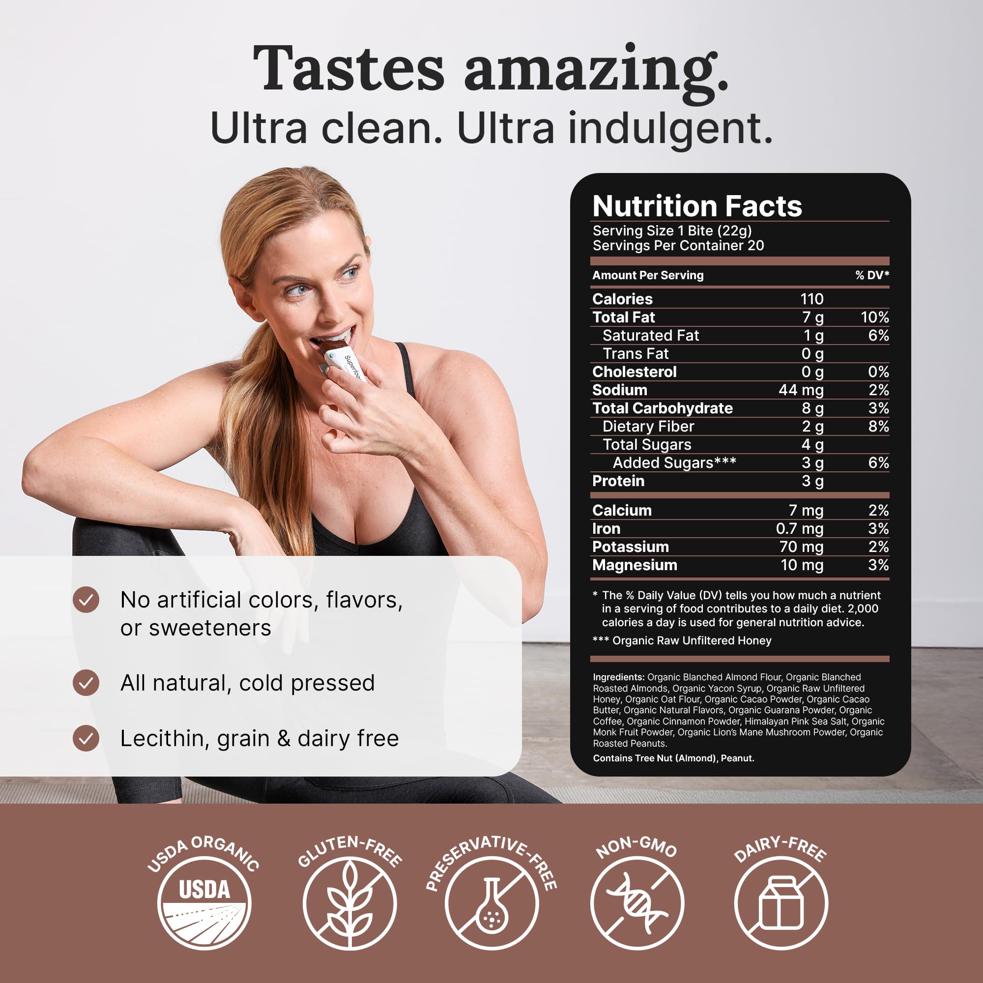 For Wellness Focus Bites chocolate closeup highlighting rich texture and flavor.