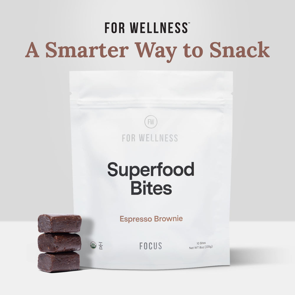 For Wellness Focus Bites pre-workout snack image suggesting focus and stamina.