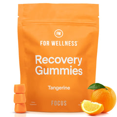 For Wellness Recovery Gummies Tangerine bottle supports daily eye comfort.