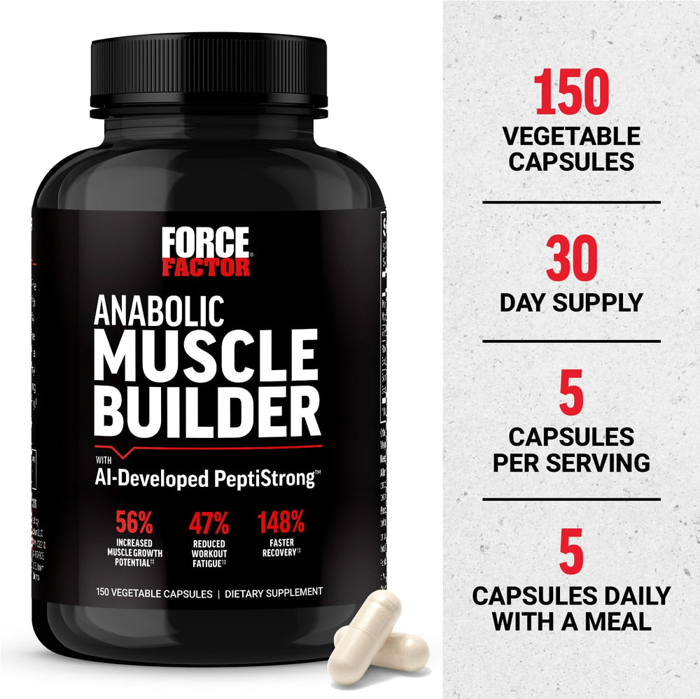 Force Factor Anabolic AI PeptiStrong visual highlights innovative peptide technology.