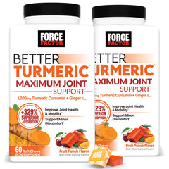 Force Factor Better Turmeric bottle spotlighting 1200mg formula for joint support and mobility