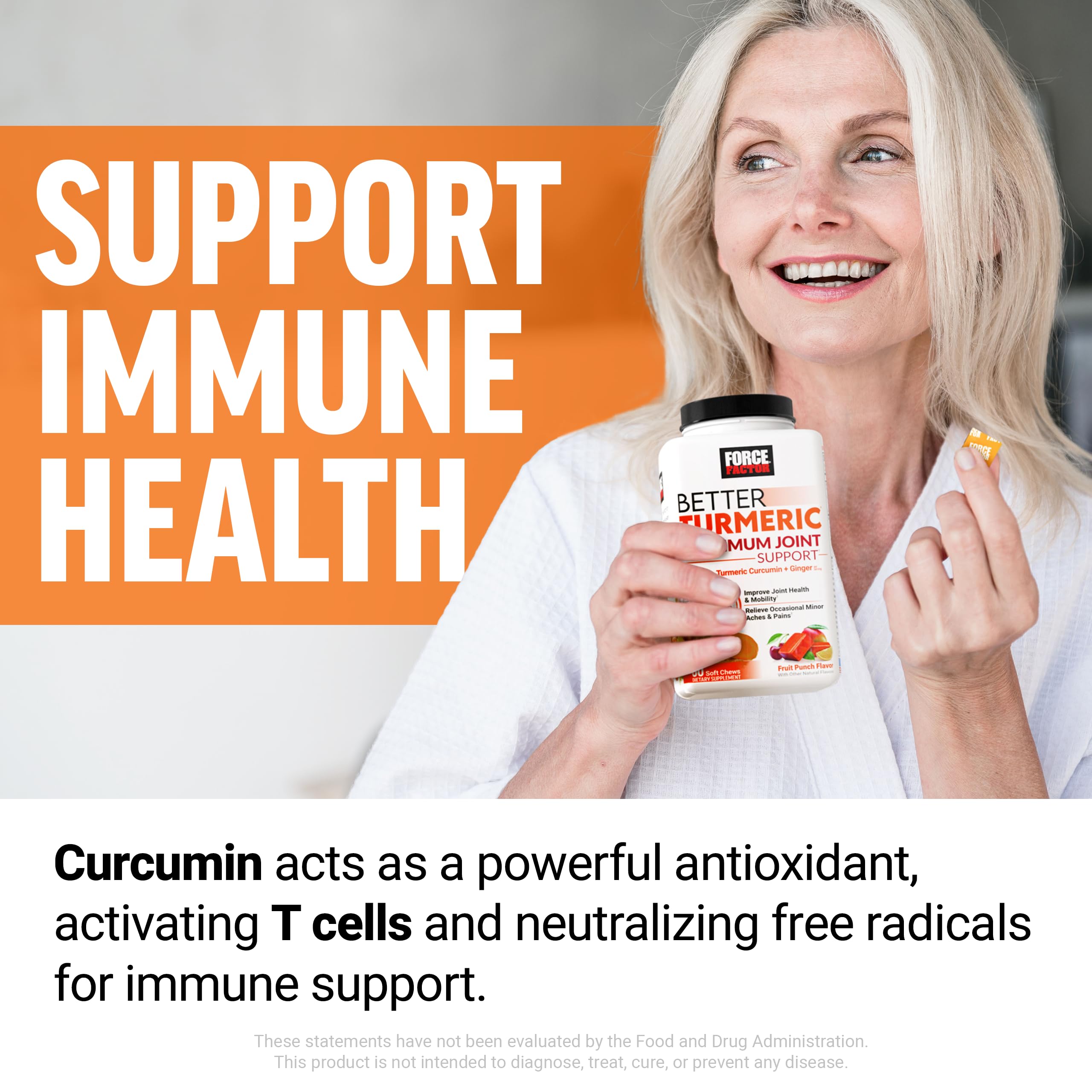 Force Factor turmeric-ginger blend with ginger root emphasizing bioavailable formula