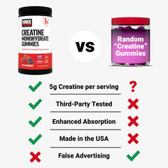 On-the-go pack of Force Factor Creatine Gummies for gym use