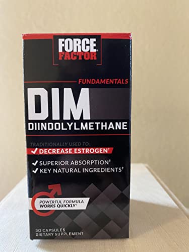 Force Factor DIM 3-pack bottle side—CGMP manufacturing badge.