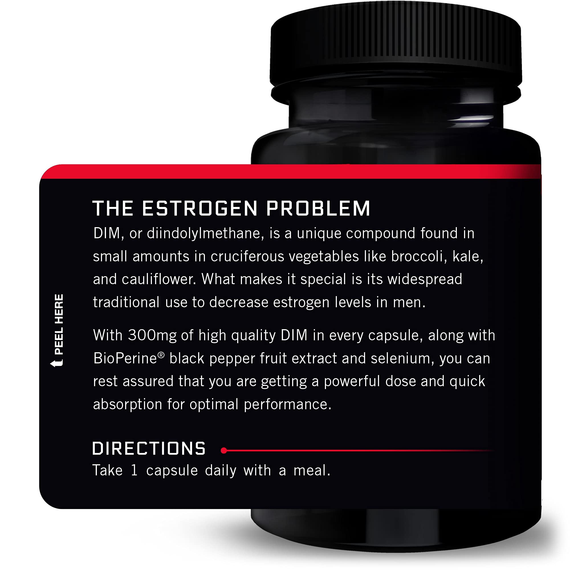 Force Factor DIM capsules close-up—easy daily ingestion.