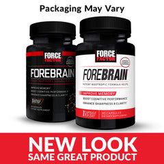 Force Factor Forebrain bottle back showing usage and ingredients