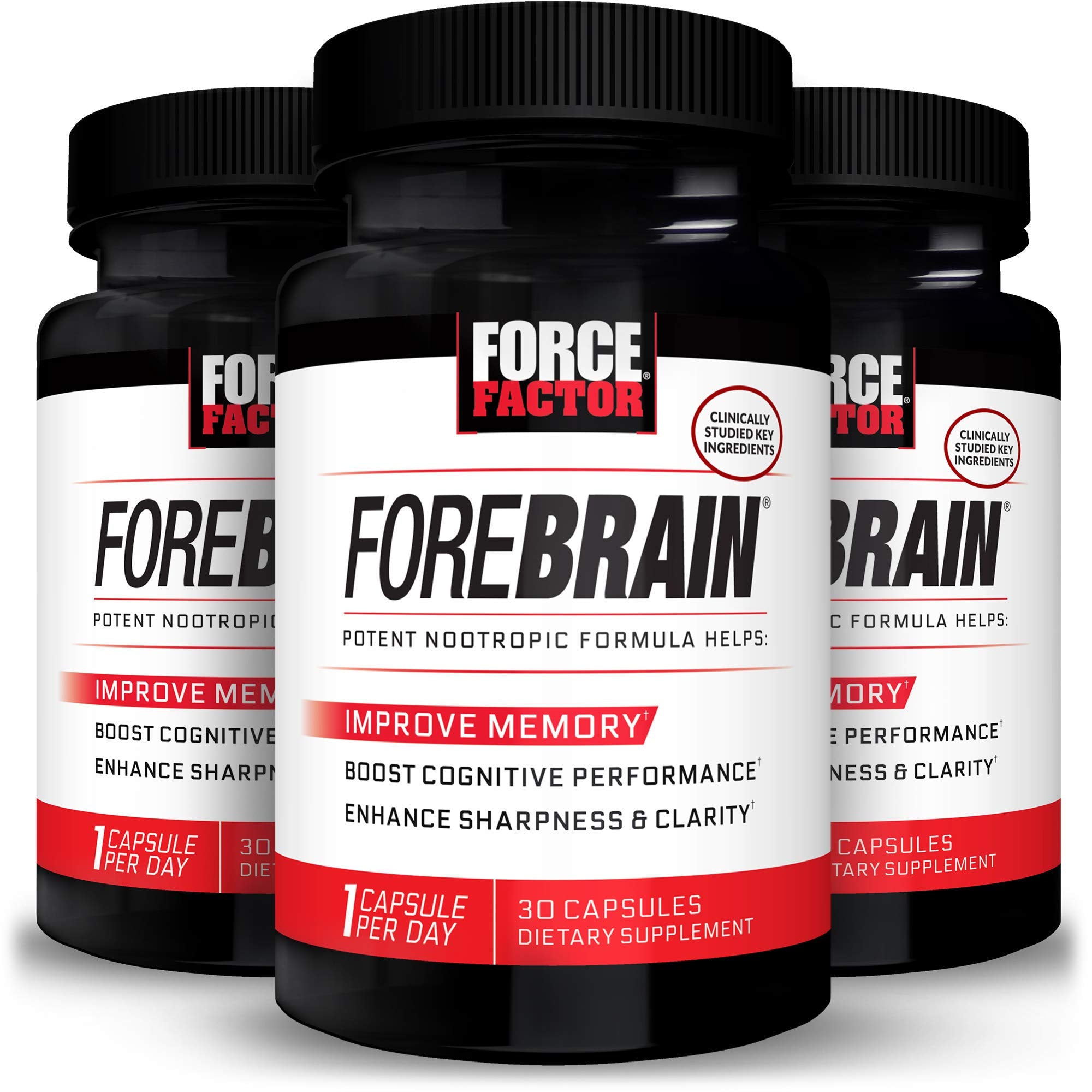 Force Factor Forebrain bottle front view for daily cognitive support