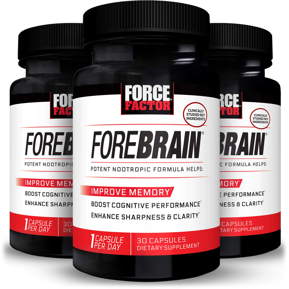 Force Factor Forebrain bottle front view for daily cognitive support
