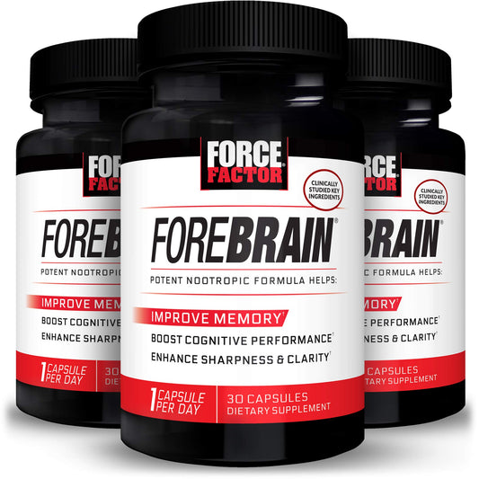 Force Factor Forebrain bottle front view for daily cognitive support