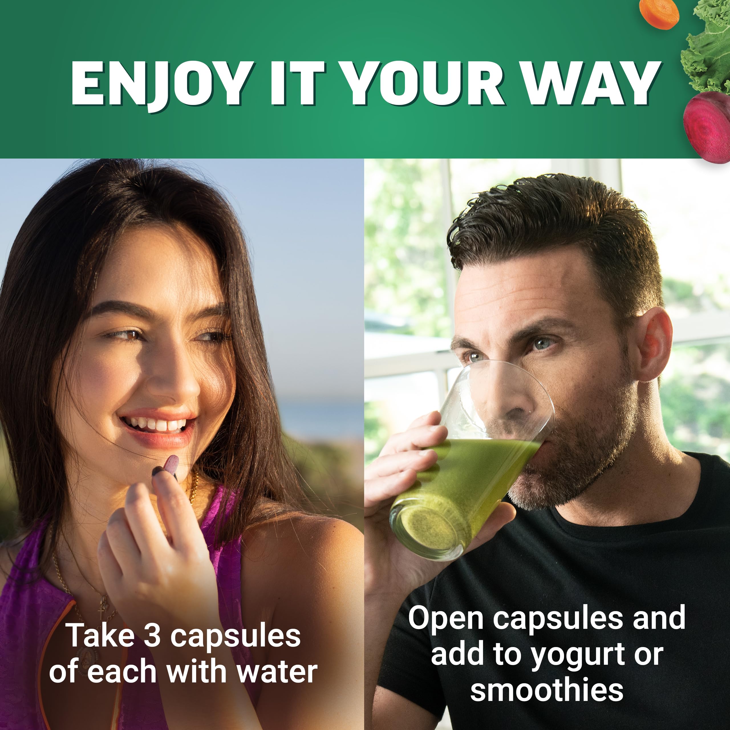 40 ingredients blended for plant-based variety