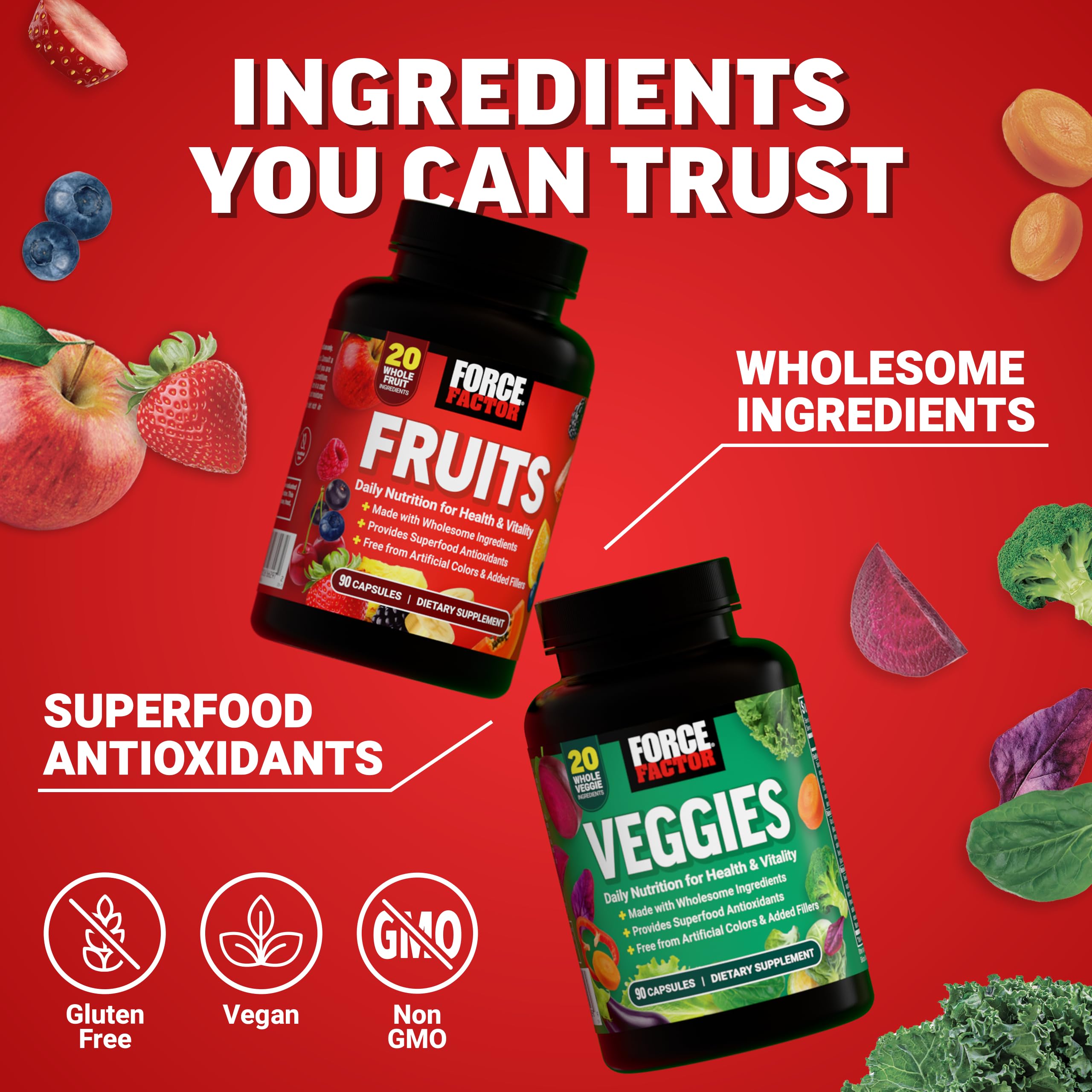 Vegan and gluten-free formulation badge on packaging