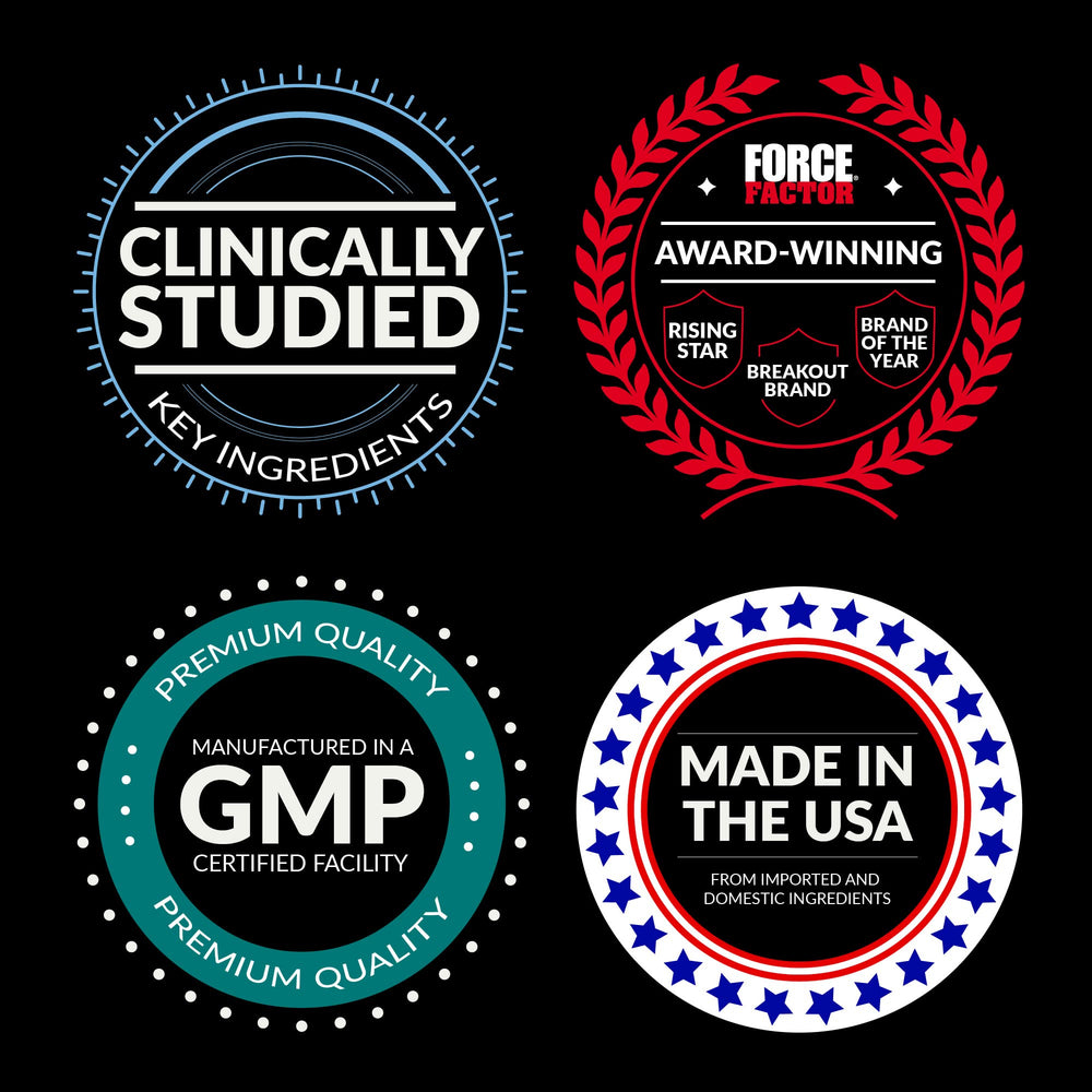 Force Factor Prime HGH Secretion Activator beside gym dumbbells during workout