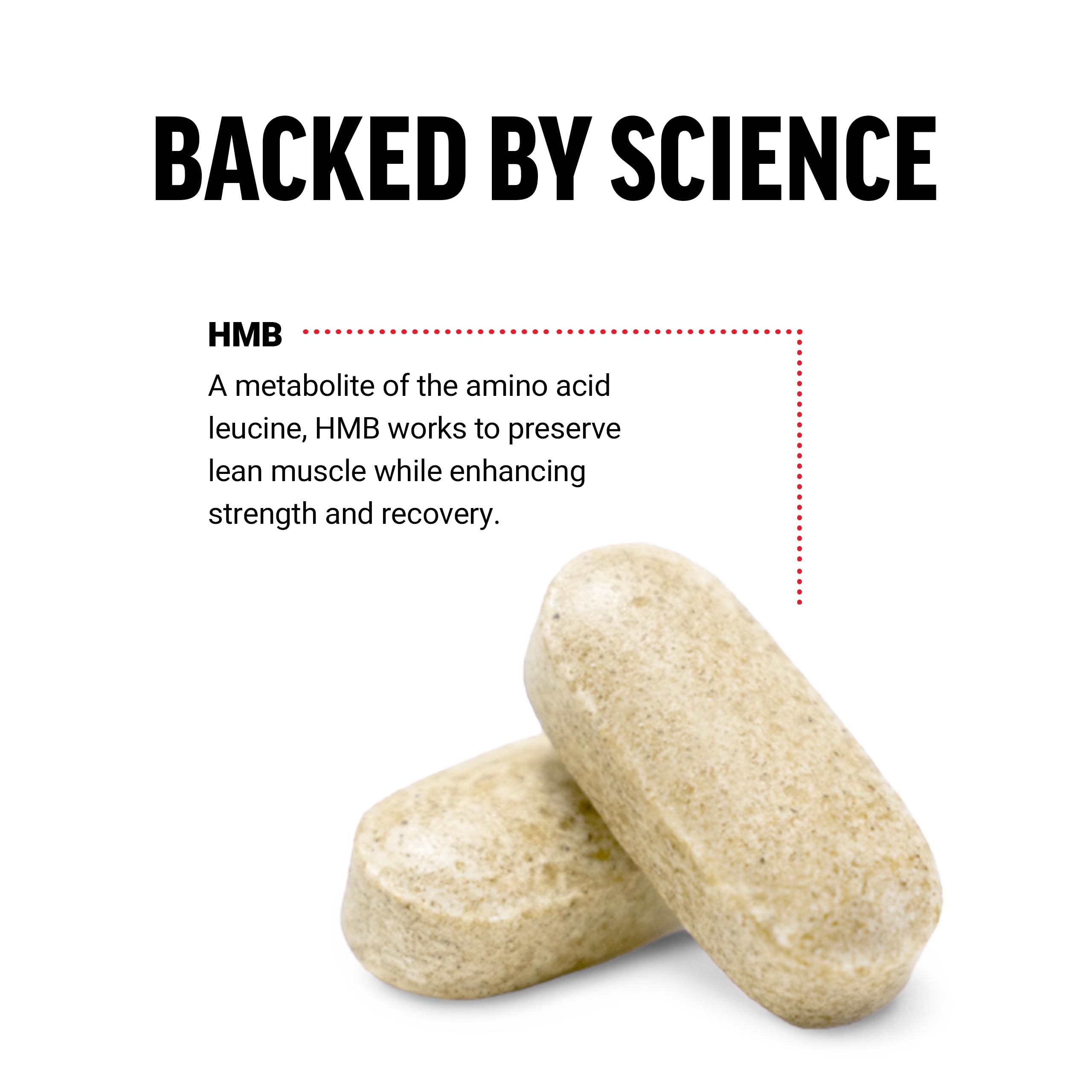 Force Factor HMB tablets with water for daily use