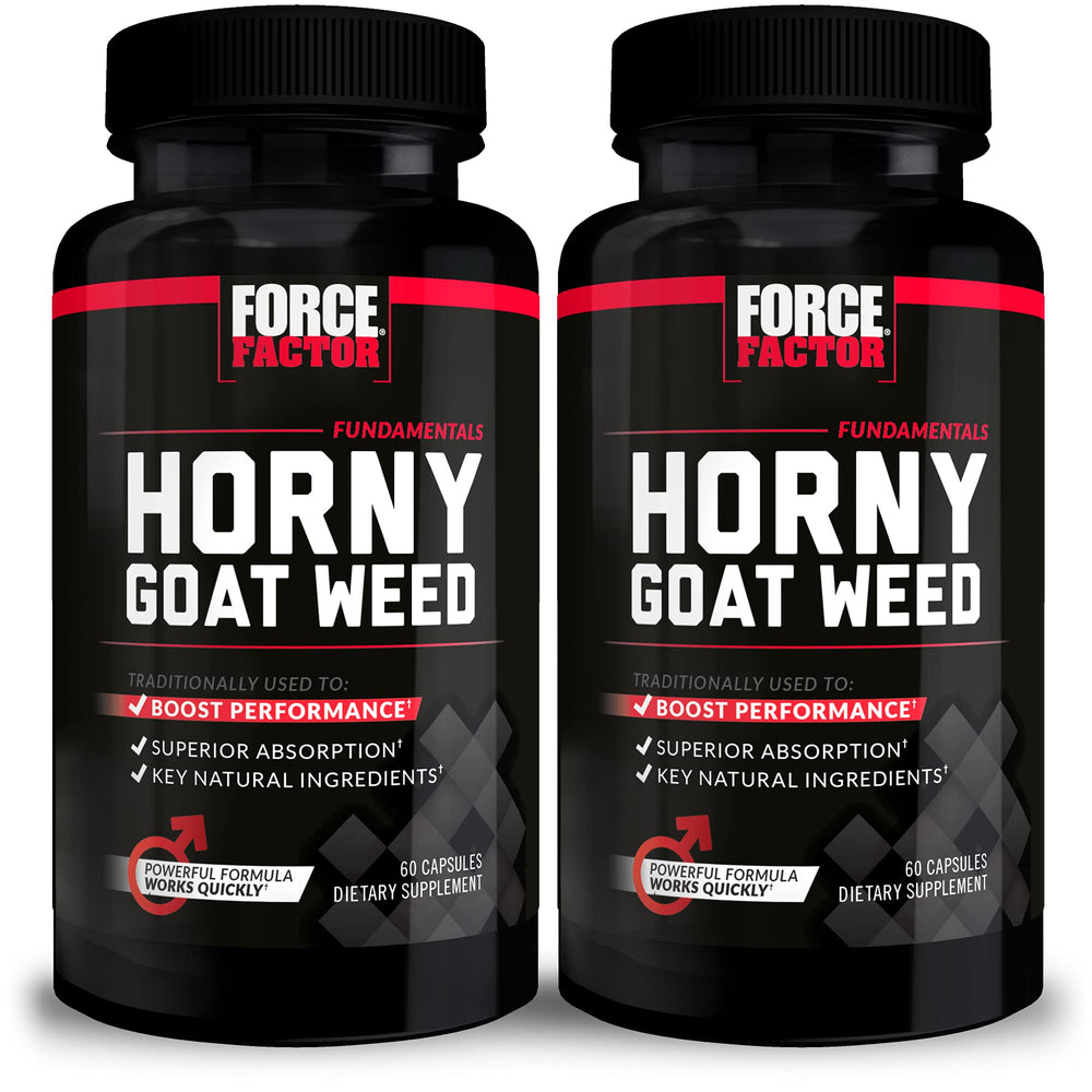 Force Factor Horny Goat Weed bottle front view showing packaging for daily supplementation