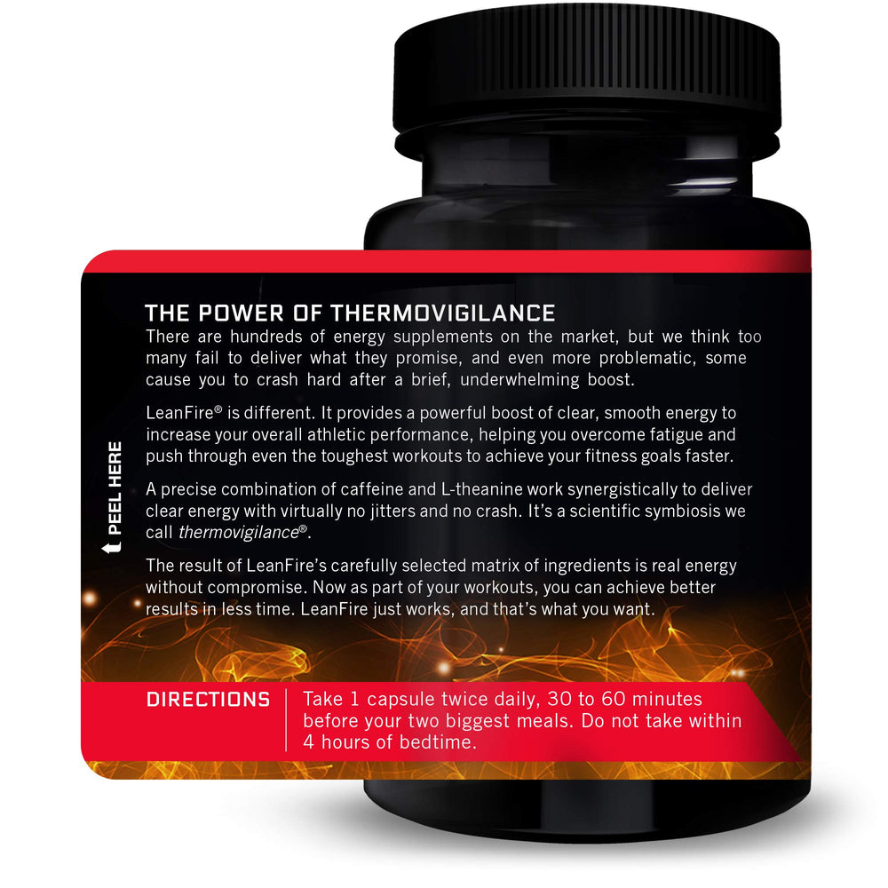 Force Factor LeanFire capsules poured from bottle illustrating quick, jitter-free pre-workout energy.