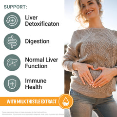 Force Factor Liver Detox Soft Chews bottle back details and usage information