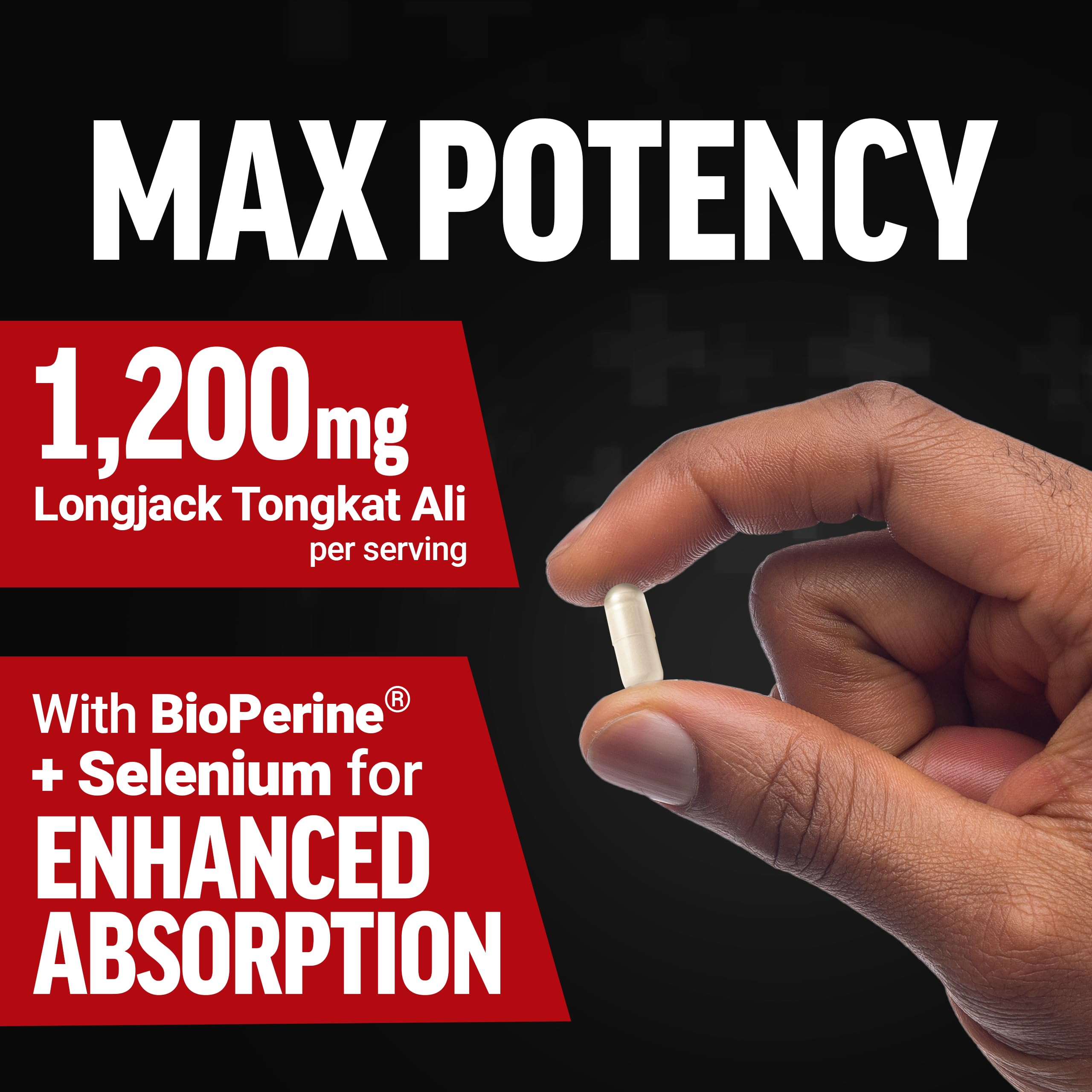 Force Factor Longjack Tongkat Ali Max label highlights 1,200 mg potency