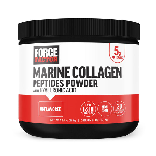 Force Factor Marine Collagen bottle front for radiant skin