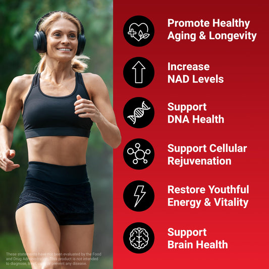 Force Factor NAD+ Longevity soft chews close-up highlighting chocolate flavor and portability.