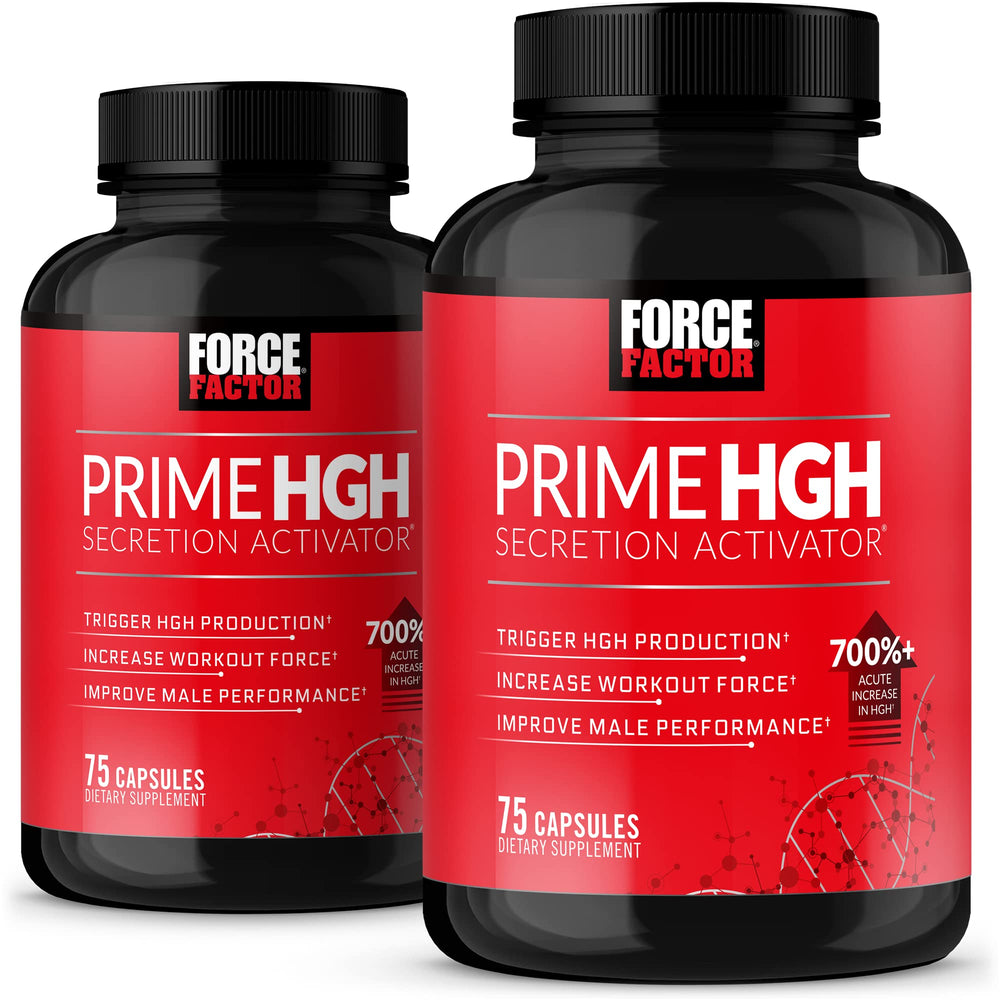 Force Factor Prime HGH Secretion Activator bottle ready for daily workout support
