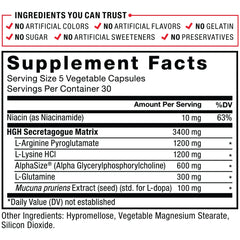 Force Factor Prime HGH Secretion Activator ingredients arginine overview.