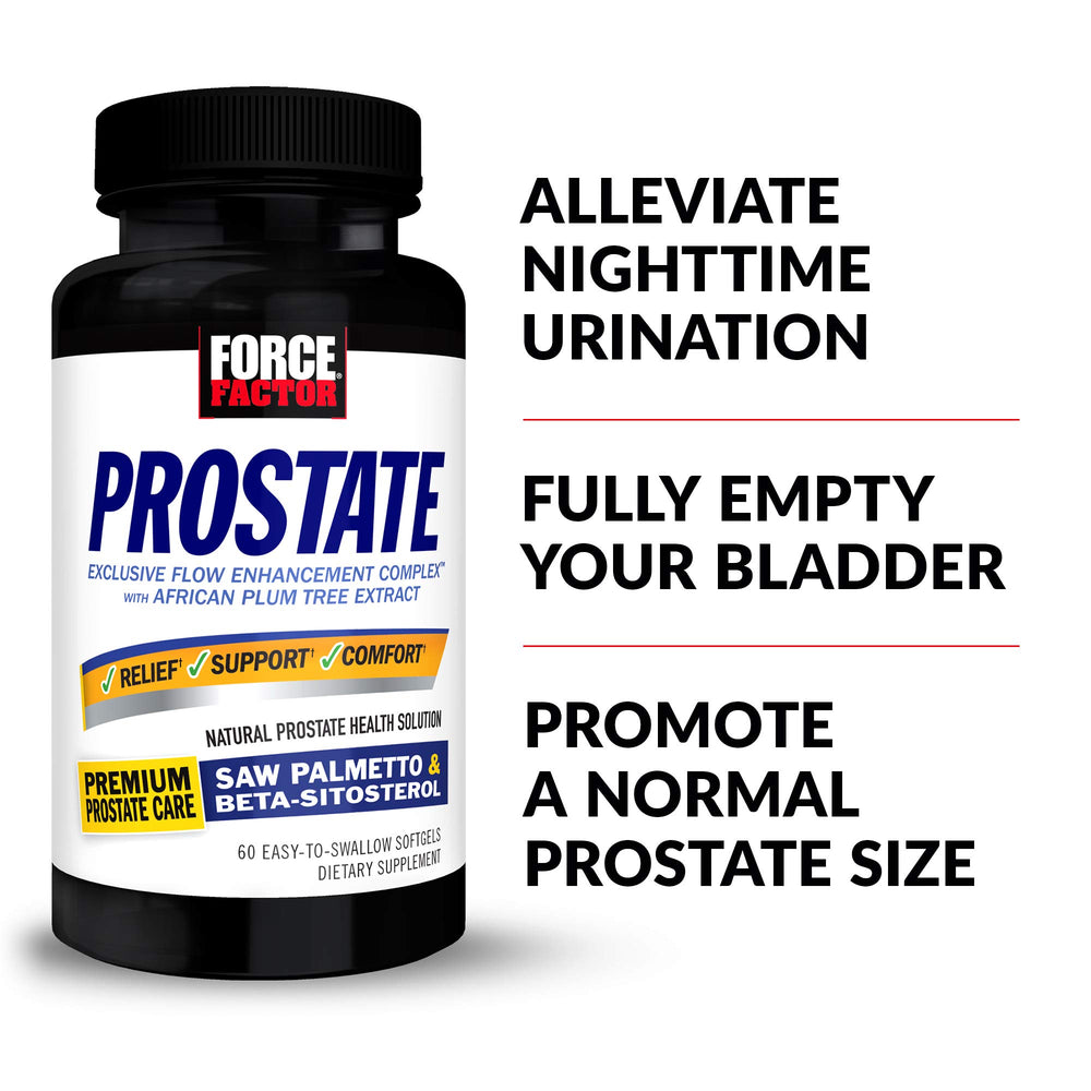 Force Factor Prostate 3-pack packaging and label visible