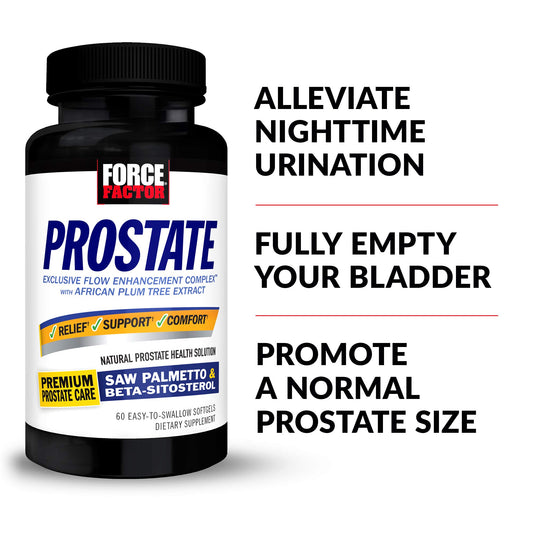 Force Factor Prostate 3-pack packaging and label visible