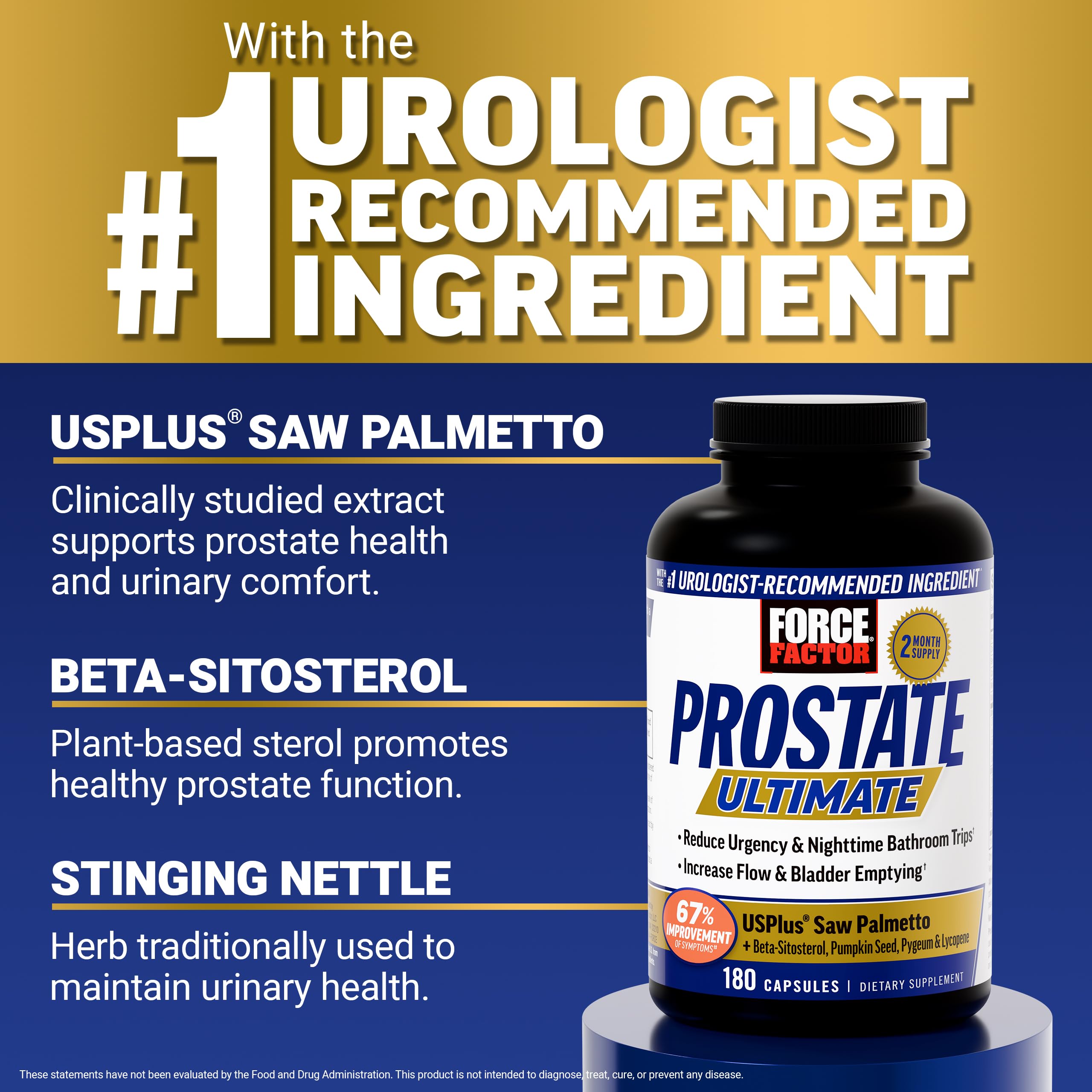 Label highlights beta-sitosterol and nettle for urinary support.