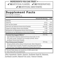 Force Factor Prostate ingredients saw palmetto beta-sitosterol