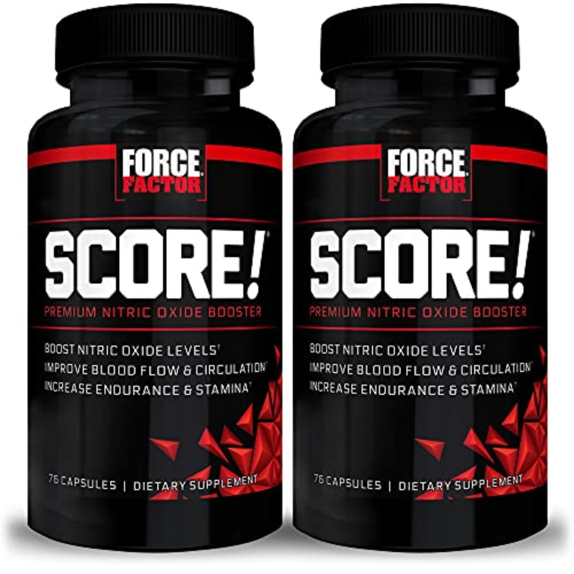 Force Factor SCORE! bottle front label highlights a fast-acting formula for workouts.