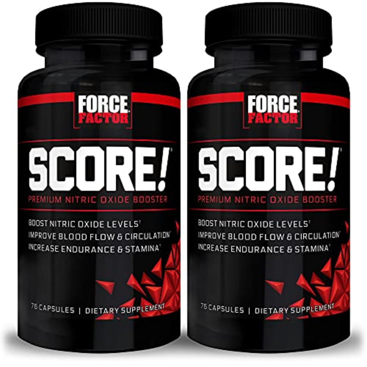 Force Factor SCORE! bottle front label highlights a fast-acting formula for workouts.