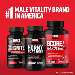 Force Factor SCORE! capsules being poured for a quick daily boost.