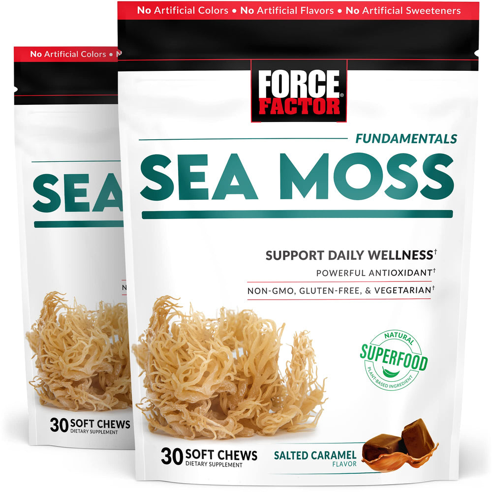 Force Factor Sea Moss Soft Chews pack for easy daily immune and digestion support.