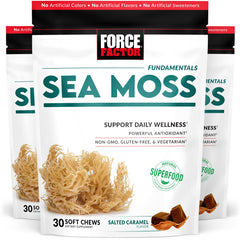 Force Factor Sea Moss Soft Chews salted caramel bottle for daily wellness