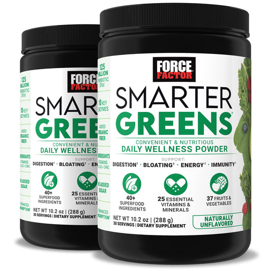 Force Factor Smarter Greens 2-pack box for busy daily nutrition.