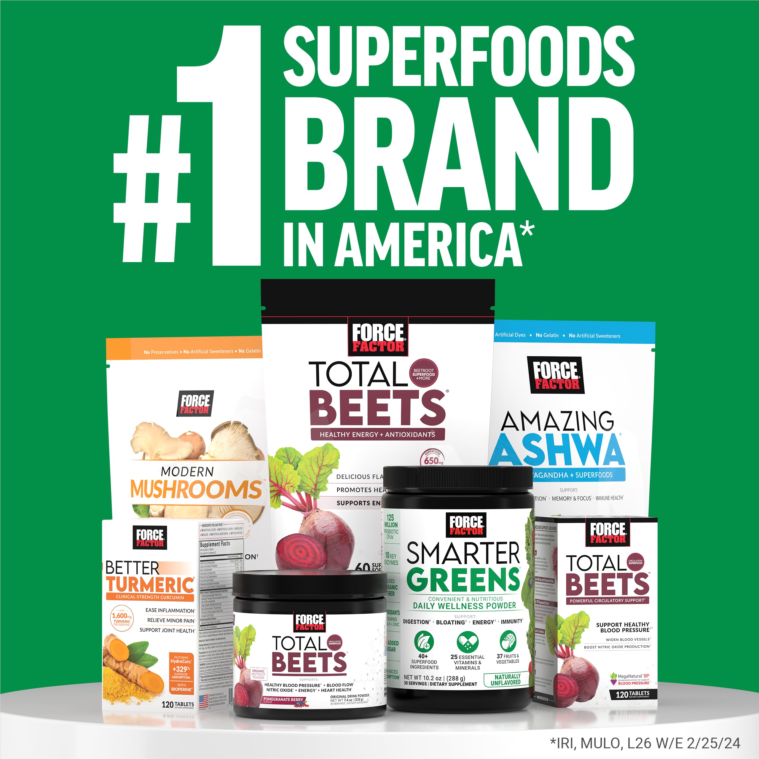 Force Factor Smarter Greens includes digestive enzymes for smoother digestion with meals.