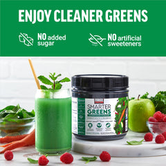 Force Factor Smarter Greens ingredients panel signaling antioxidant-rich nutrition.