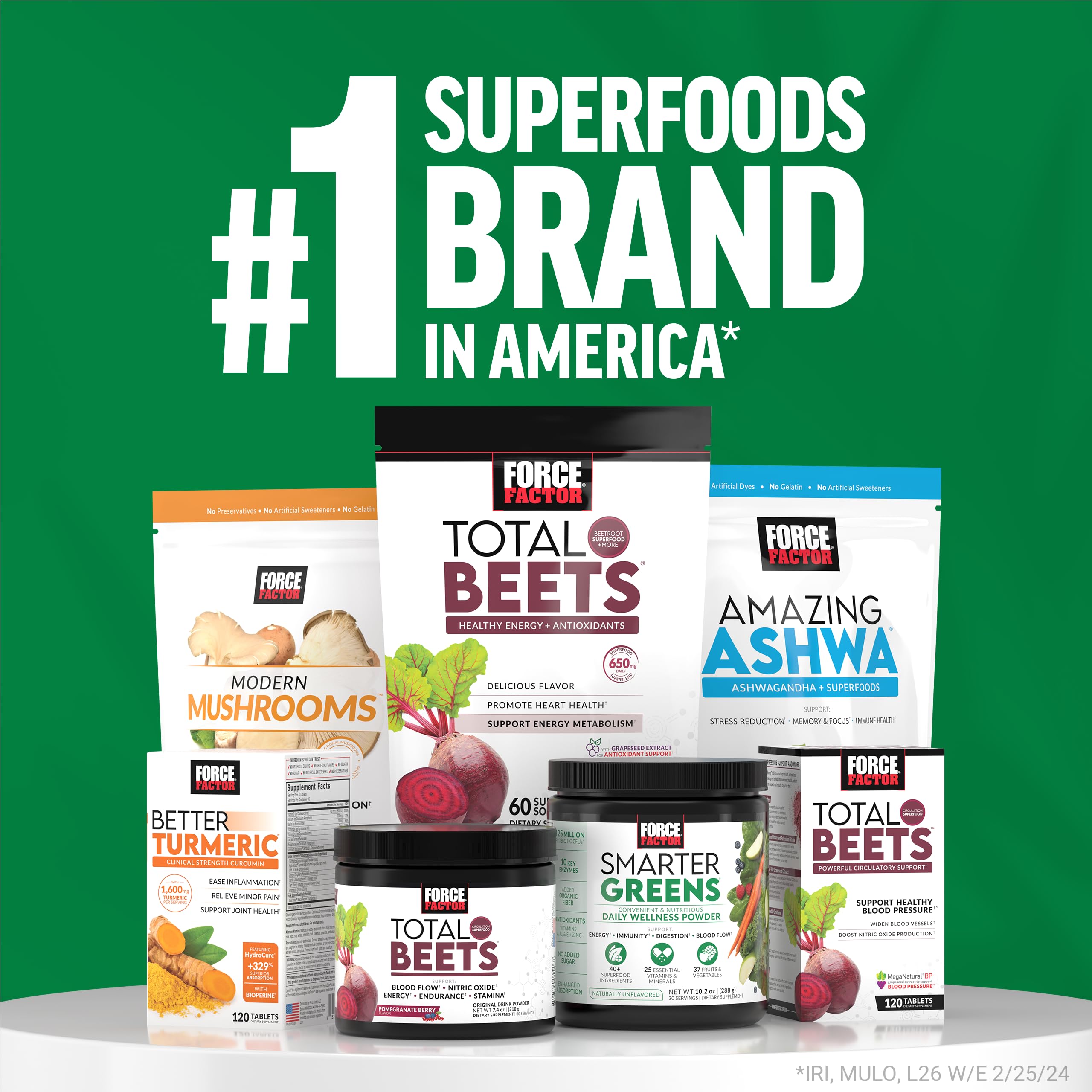 Force Factor Smarter Greens label indicating no artificial colors or flavors