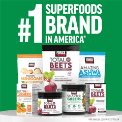 Force Factor Smarter Greens probiotics jar featured with digestive support benefits.