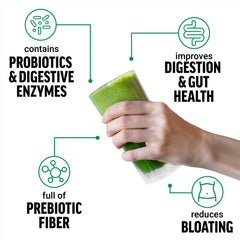 Smarter Greens powder scoop ready to mix for energy boost