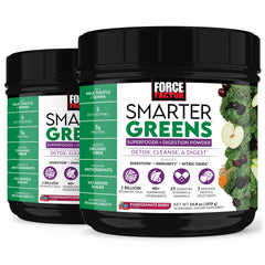 Force Factor Smarter Greens tub front highlighting 40+ superfoods for daily nutrition