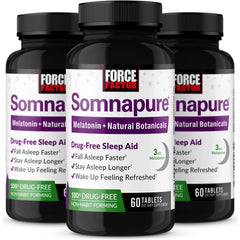 Force Factor Somnapure bottle close-up for restful sleep support.