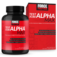 Force Factor Test X180 Alpha Max bottle – premium packaging for easy daily use.
