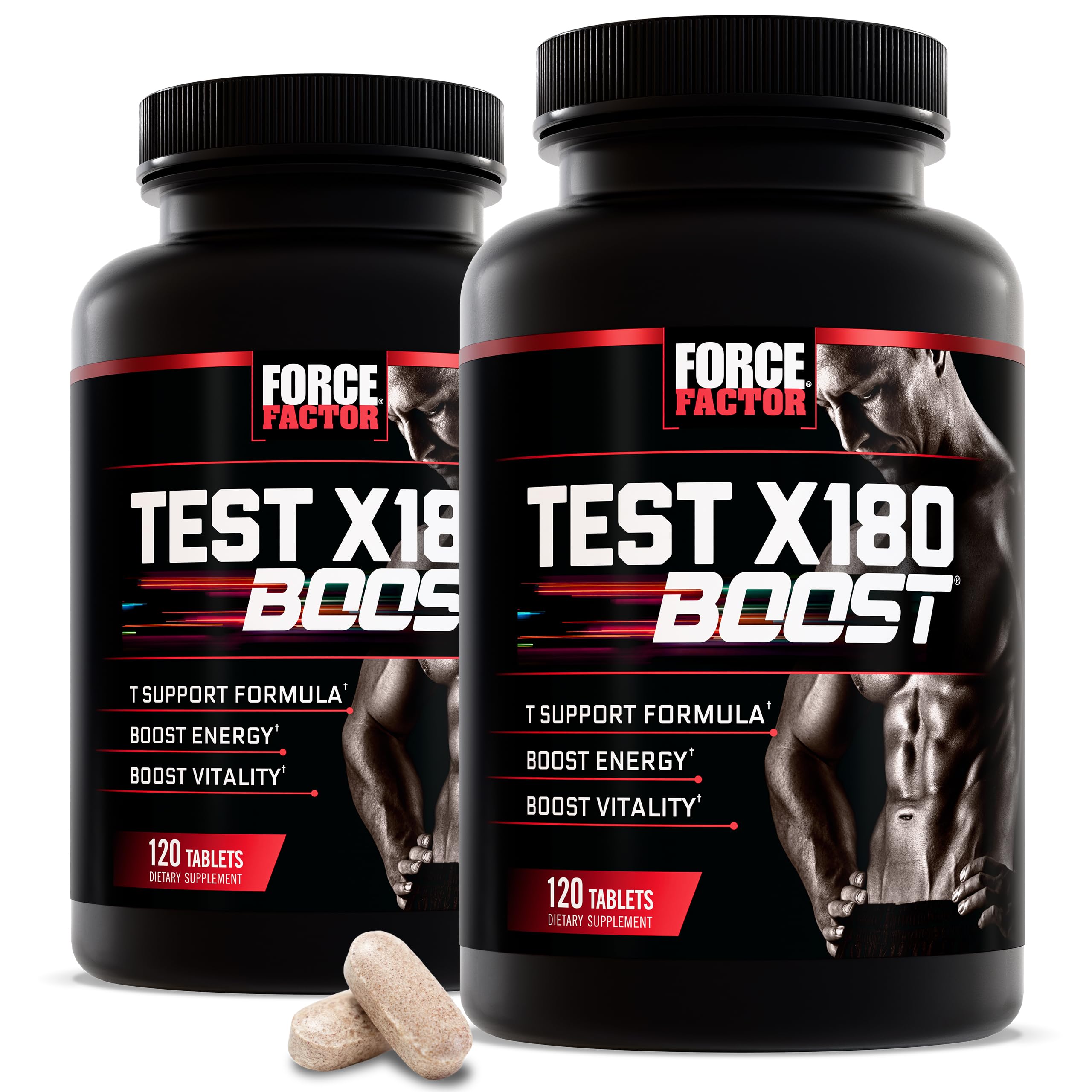 Force Factor Test X180 Boost bottle front promoting energy and vitality
