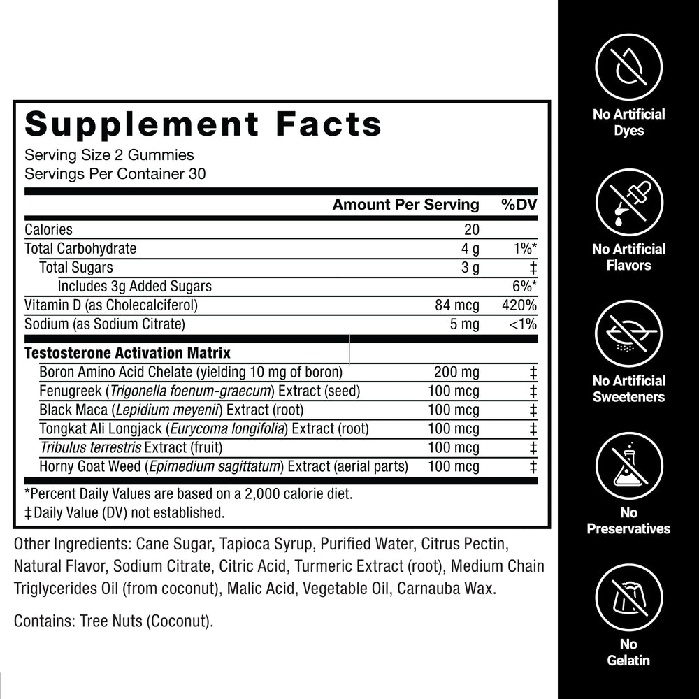 Force Factor Test X180 ingredients panel featuring tongkat ali and maca.