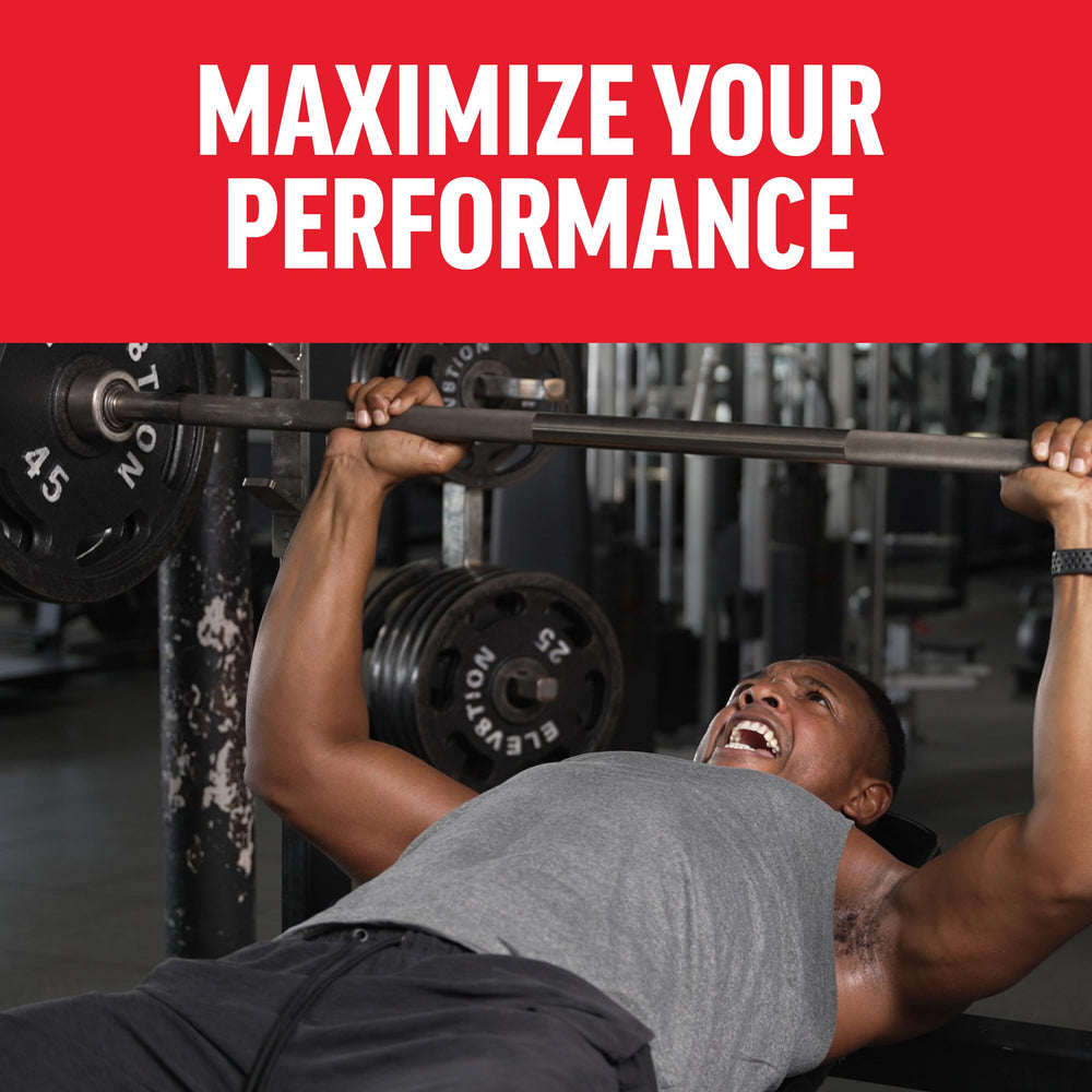 Force Factor Test X180 Surge in gym scene suggesting enhanced endurance for workouts.