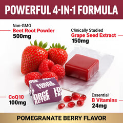Force Factor Total Beets bottle-open reveals easy-to-chew soft chews