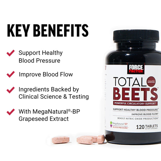 Force Factor Total Beets bottle pour highlights convenient daily dosage