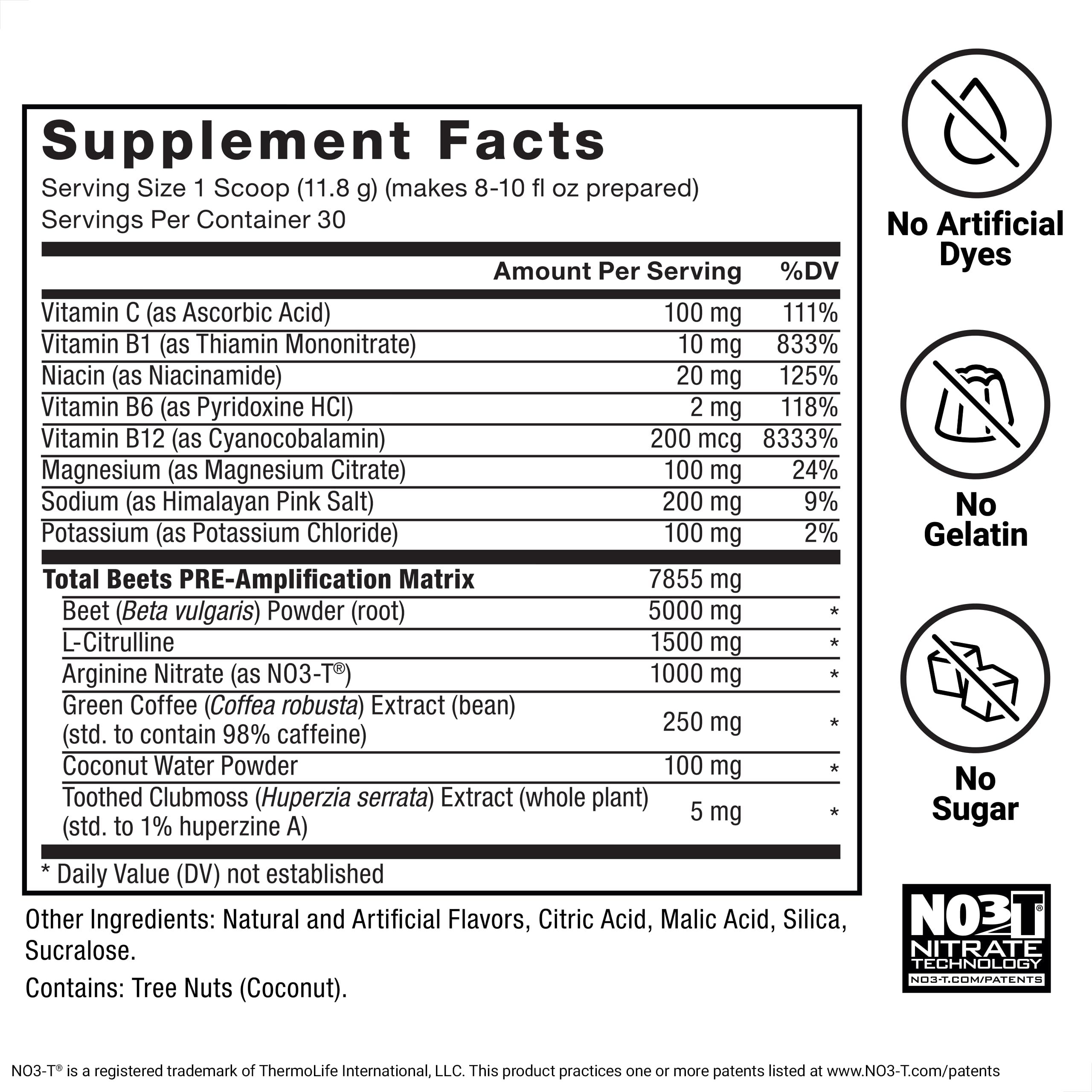 250 mg caffeine in Total Beets supports alert focus during training.
